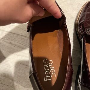 Franco Sarto Burgundy Patent Loafers